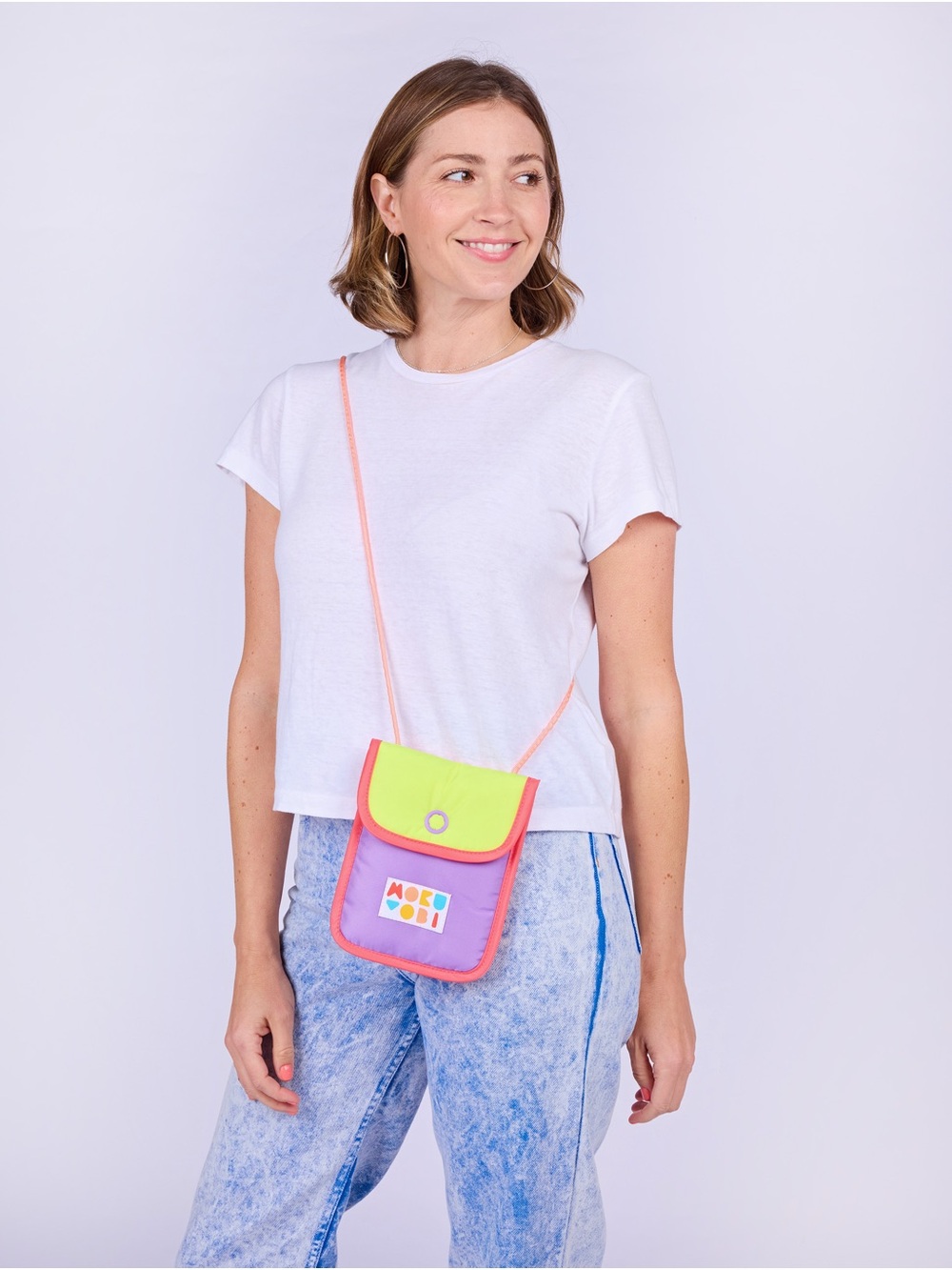Mokuyobi Neon Yellow & Purple Crossbody Bag